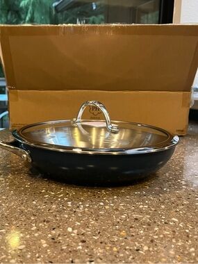 Princess House Professional Stainless Steel Frying Pan - Silver and blue